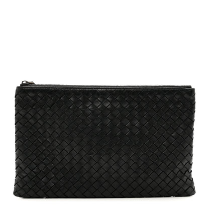 Bottega Veneta Nappa Intrecciato Medium Zip Pouch Black 1 of 9