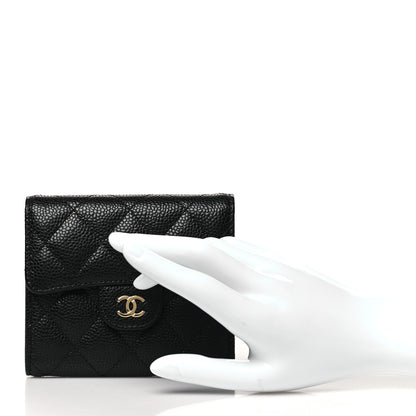 Chanel Caviar Quilted Compact Flap Wallet Black 2 of 9
