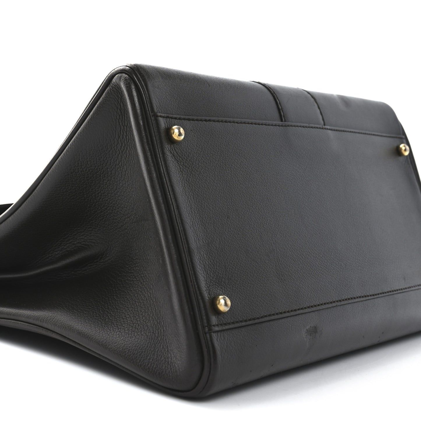 Grained Calfskin MM Brillant Satchel Brown