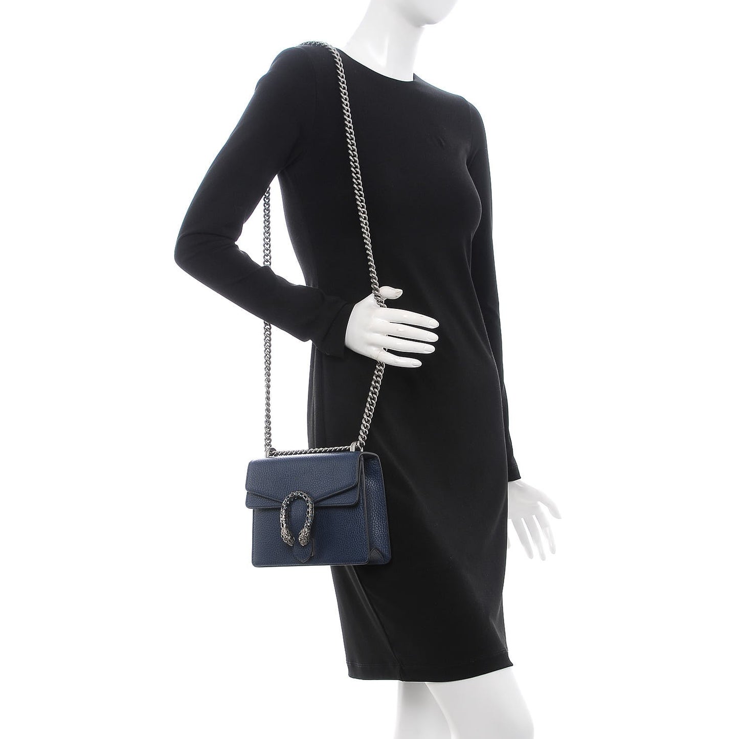 Dollar Calfskin Crystal Mini Dionysus Shoulder Bag Blue Agata Montana Sapphire