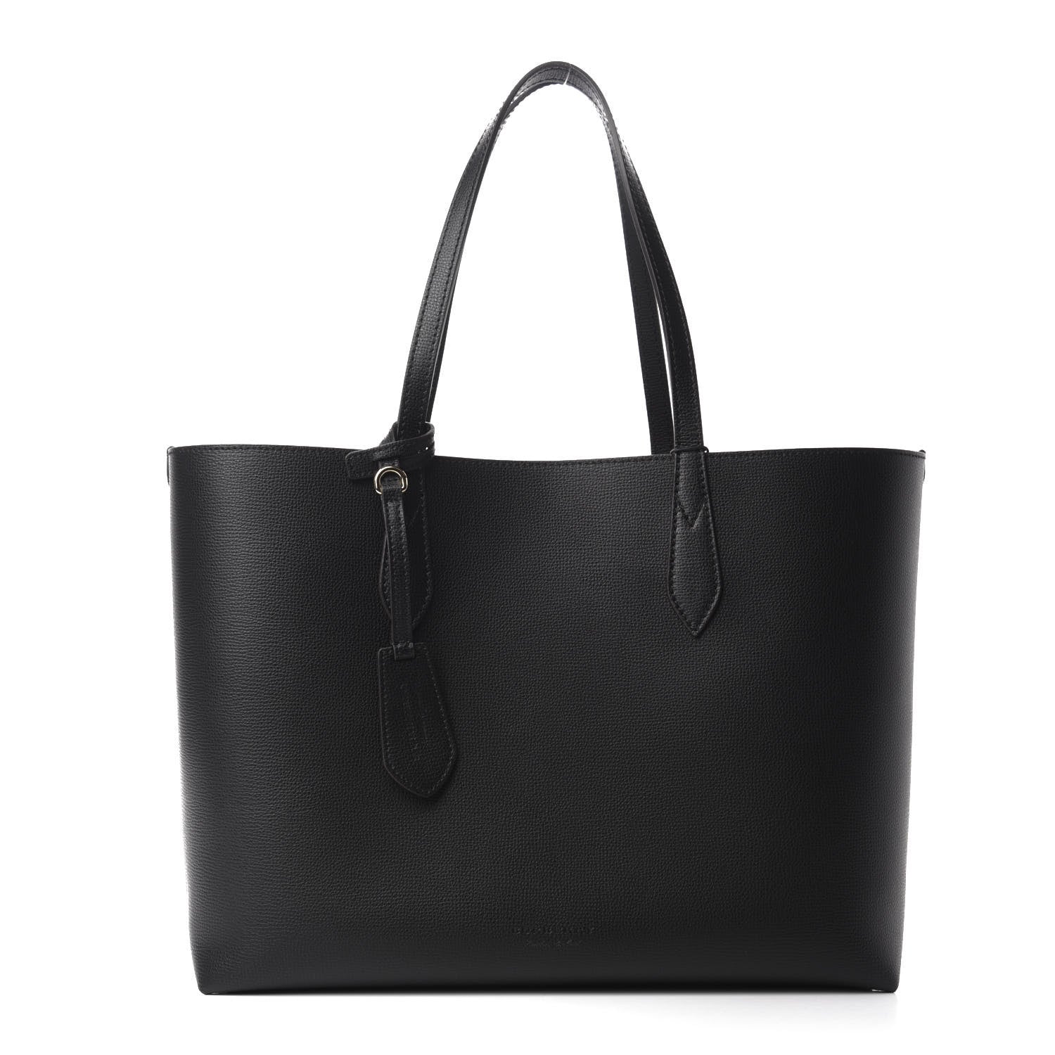 Burberry Grainy Calfskin Haymarket Check Medium Reversible Tote Black 1 of 16