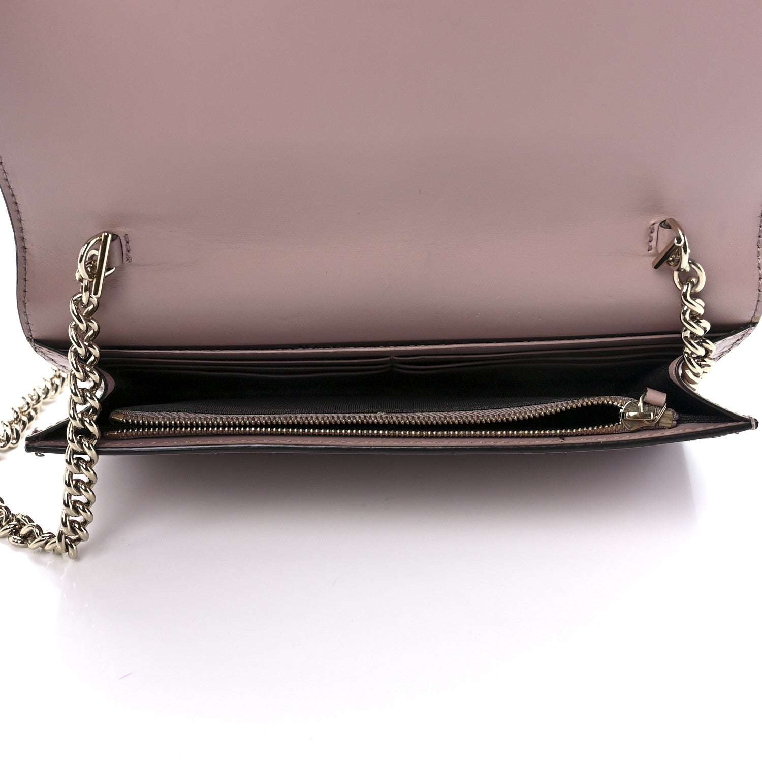 Gucci Guccissima Signature Bowy Chain Wallet Dark Cipria 5 of 11