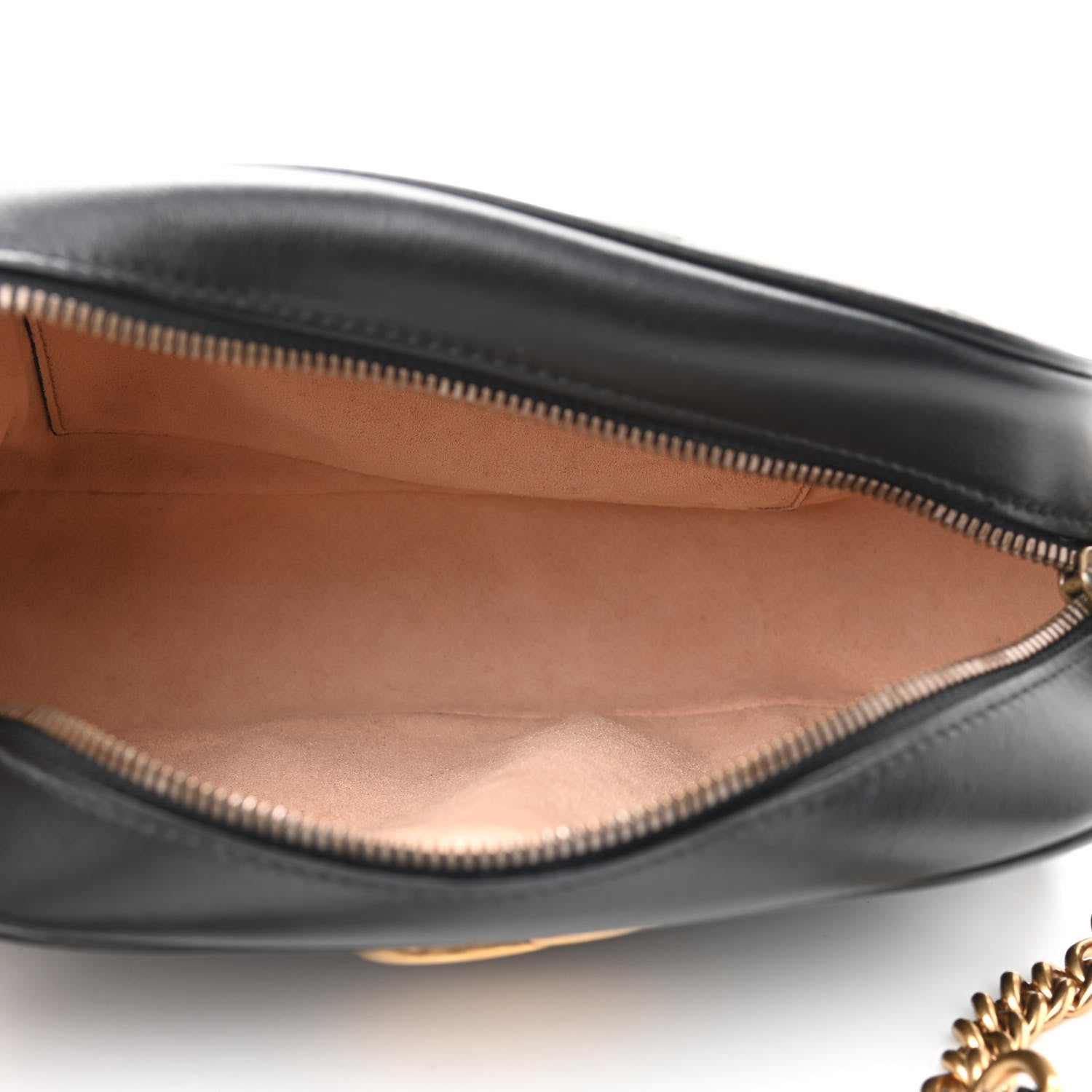 Gucci Calfskin Matelasse Small GG Marmont Chain Shoulder Bag Black 5 of 10