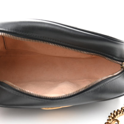 Gucci Calfskin Matelasse Small GG Marmont Chain Shoulder Bag Black 5 of 10