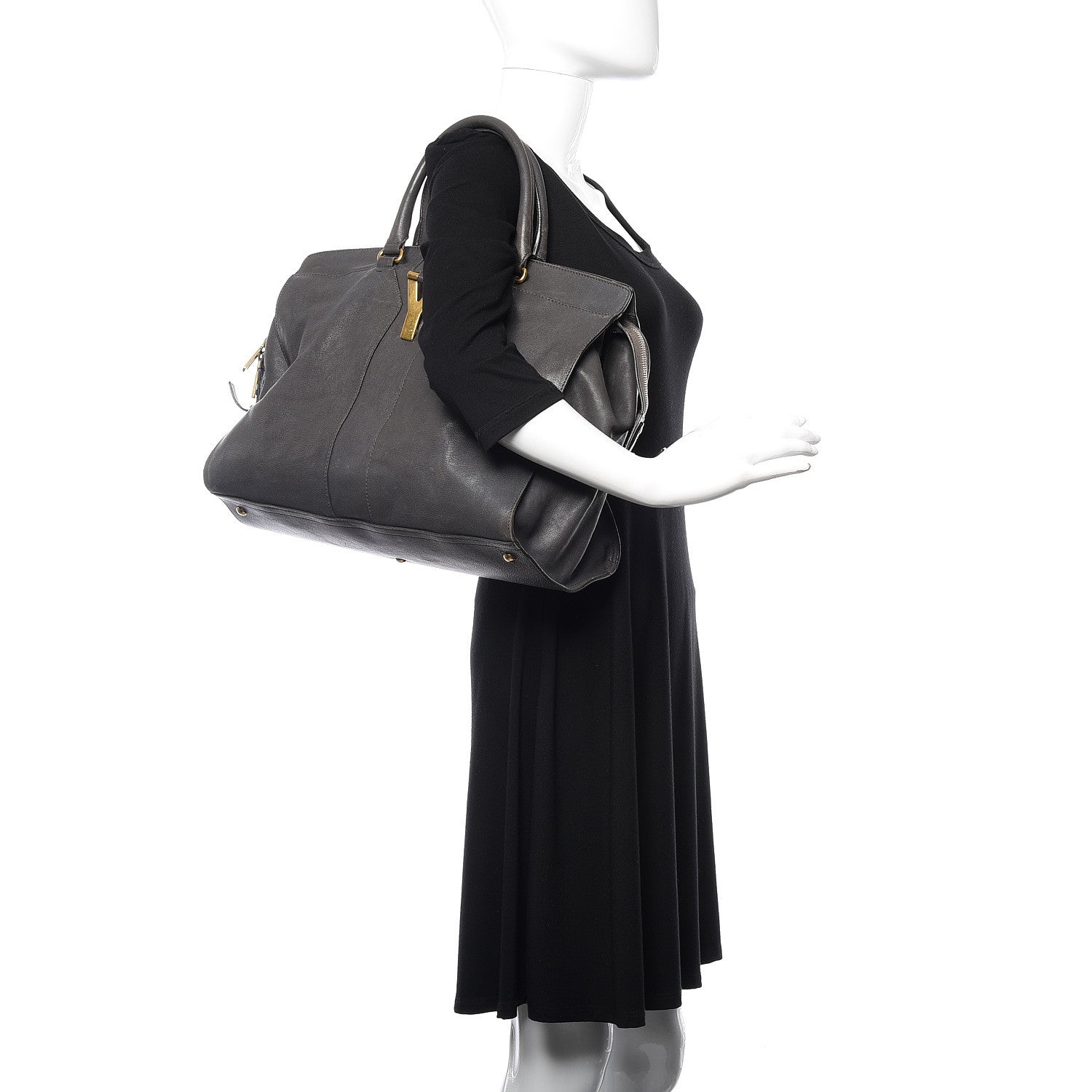 Saint Laurent Sheepskin Large Cabas ChYc Grey 2 of 30