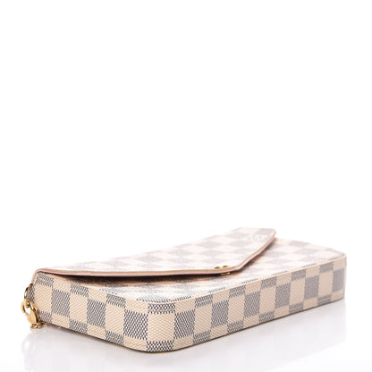 Louis Vuitton Damier Azur Pochette Felicie Chain Wallet Rose Ballerine 5 of 10