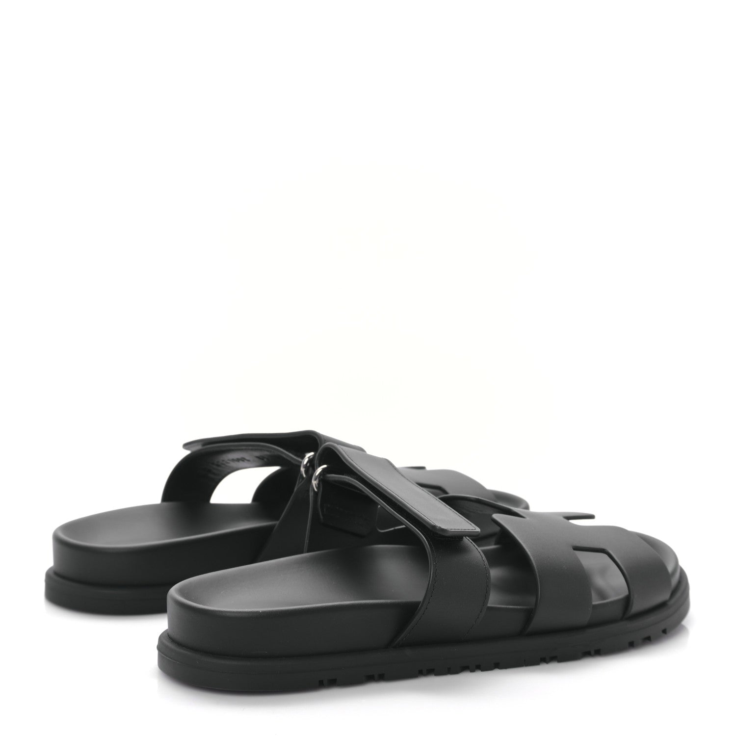 Hermes Calfskin Womens Chypre Sandals 37 Black 4 of 8