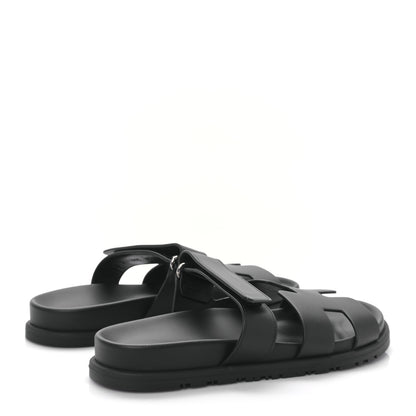 Hermes Calfskin Womens Chypre Sandals 37 Black 4 of 8