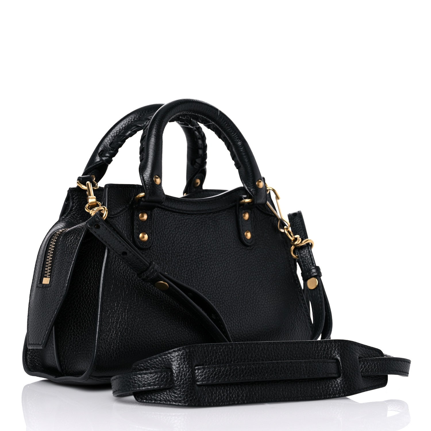 Balenciaga Grained Calfskin Neo Classic Gold Hardware Mini City Black 3 of 9