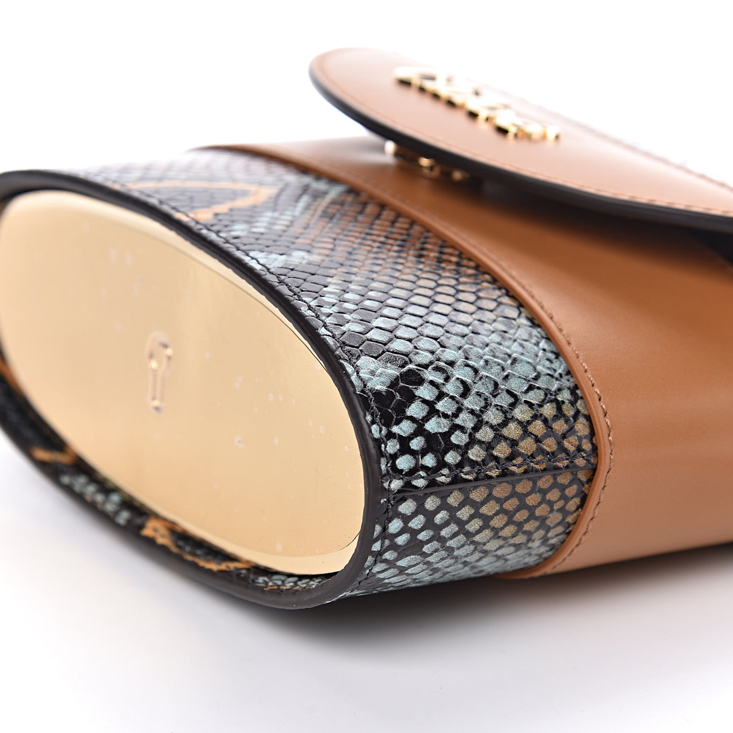 Chloe Calfskin Python Embossed Small Aby Lock Faded Blue 8 of 9