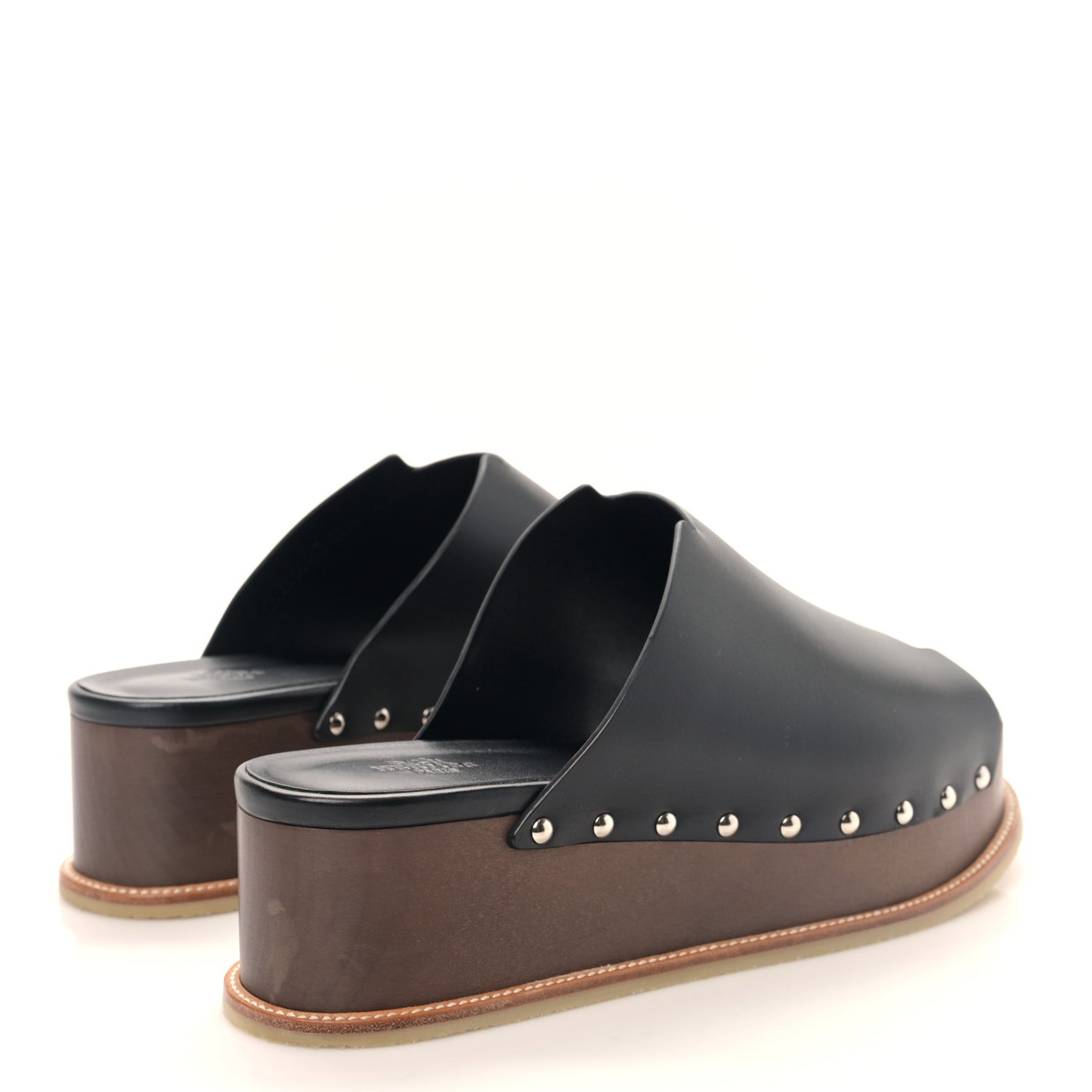 Calfskin Ellipse Sandals 40 Black