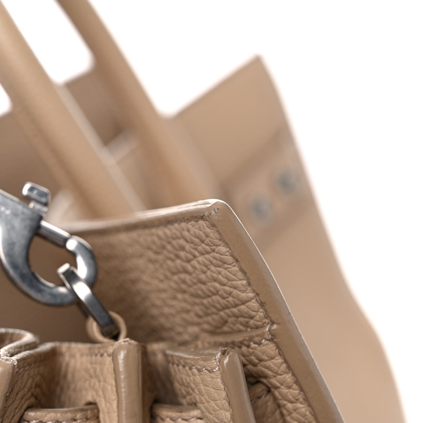 Grained Calfskin Small Supple Sac De Jour Dark Beige