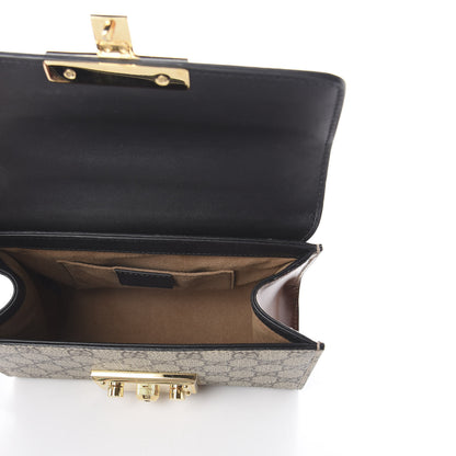 Gucci GG Supreme Monogram Calfskin Small Padlock Shoulder Bag Beige Black Cuir 4 of 7