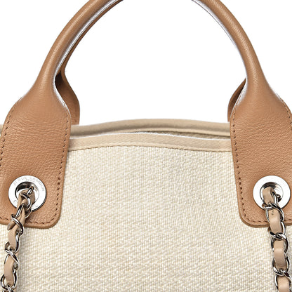 Chanel Canvas Large Shopping Tote White Beige 9 of 16