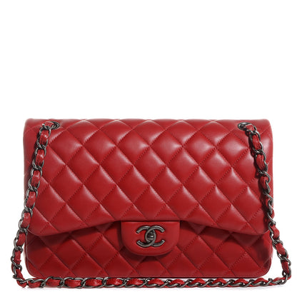 Chanel Lambskin Jumbo Double Flap Red 1 of 9