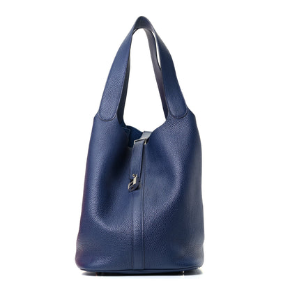 Hermes Taurillon Clemence Picotin Lock TGM Bleu Saphir 1 of 5