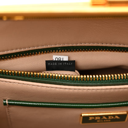 Prada Saffiano Vernice Pyramid Bag Larice Sabbia 7 of 16