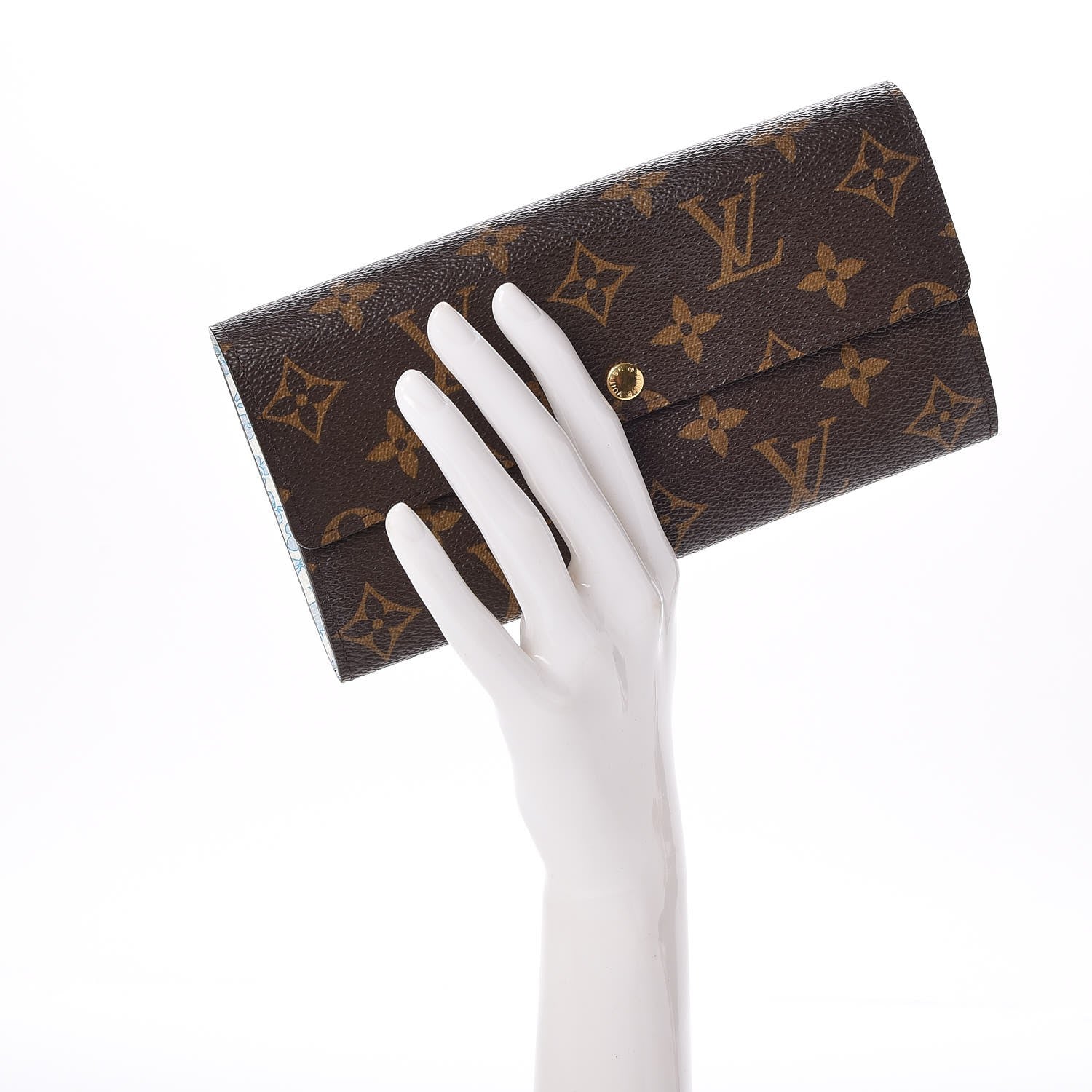 Louis Vuitton Monogram Fleuri Sarah Wallet Violet 2 of 8