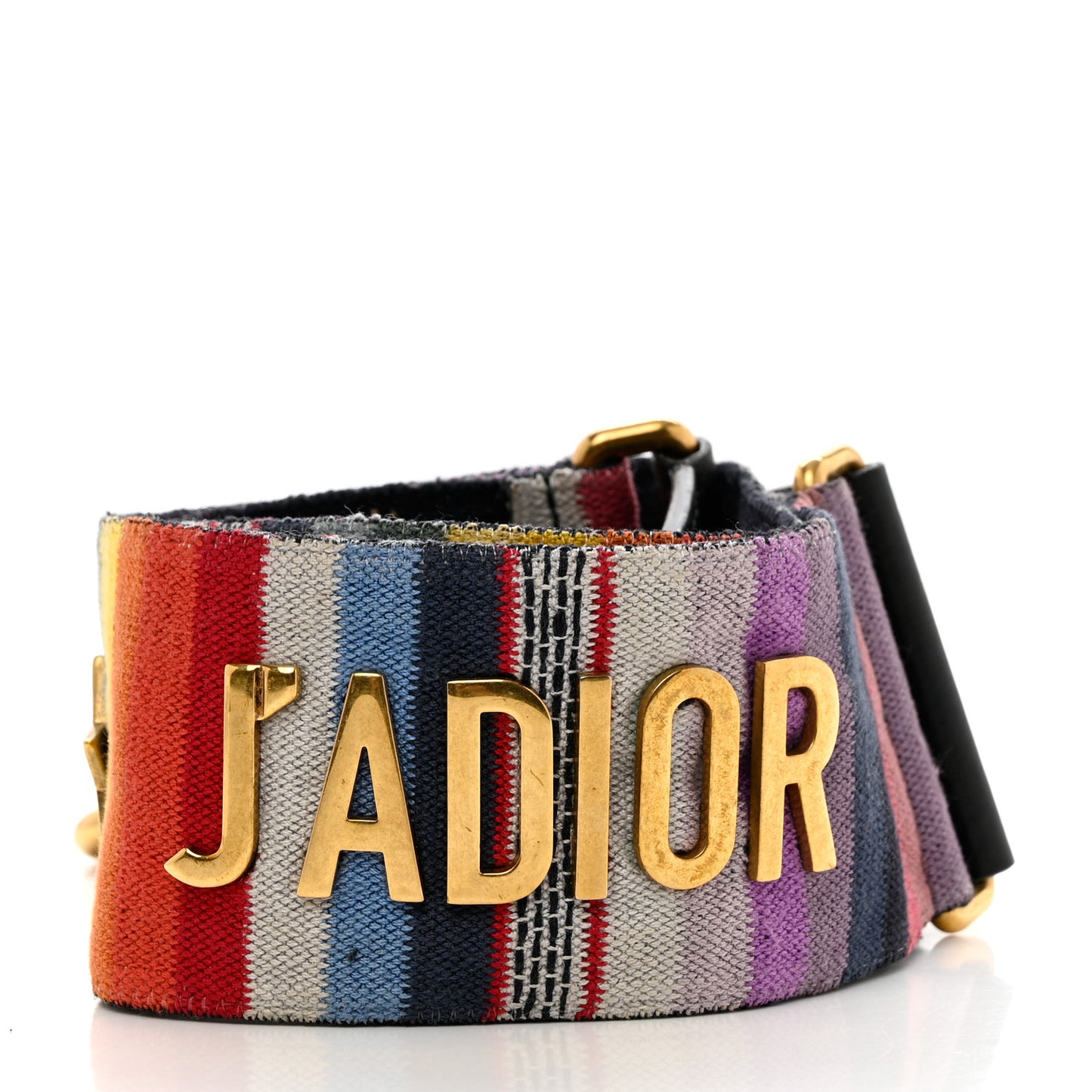 Canvas Embroidered Studded Rainbow J’Adior Shoulder Strap