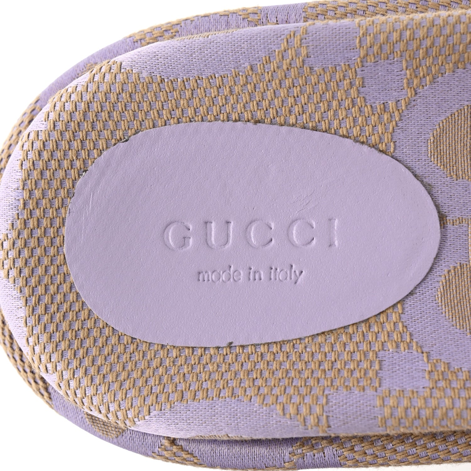 Gucci Monogram Jumbo GG Platform Slide Wedge Sandals 37 Beige Lapis 7 of 9