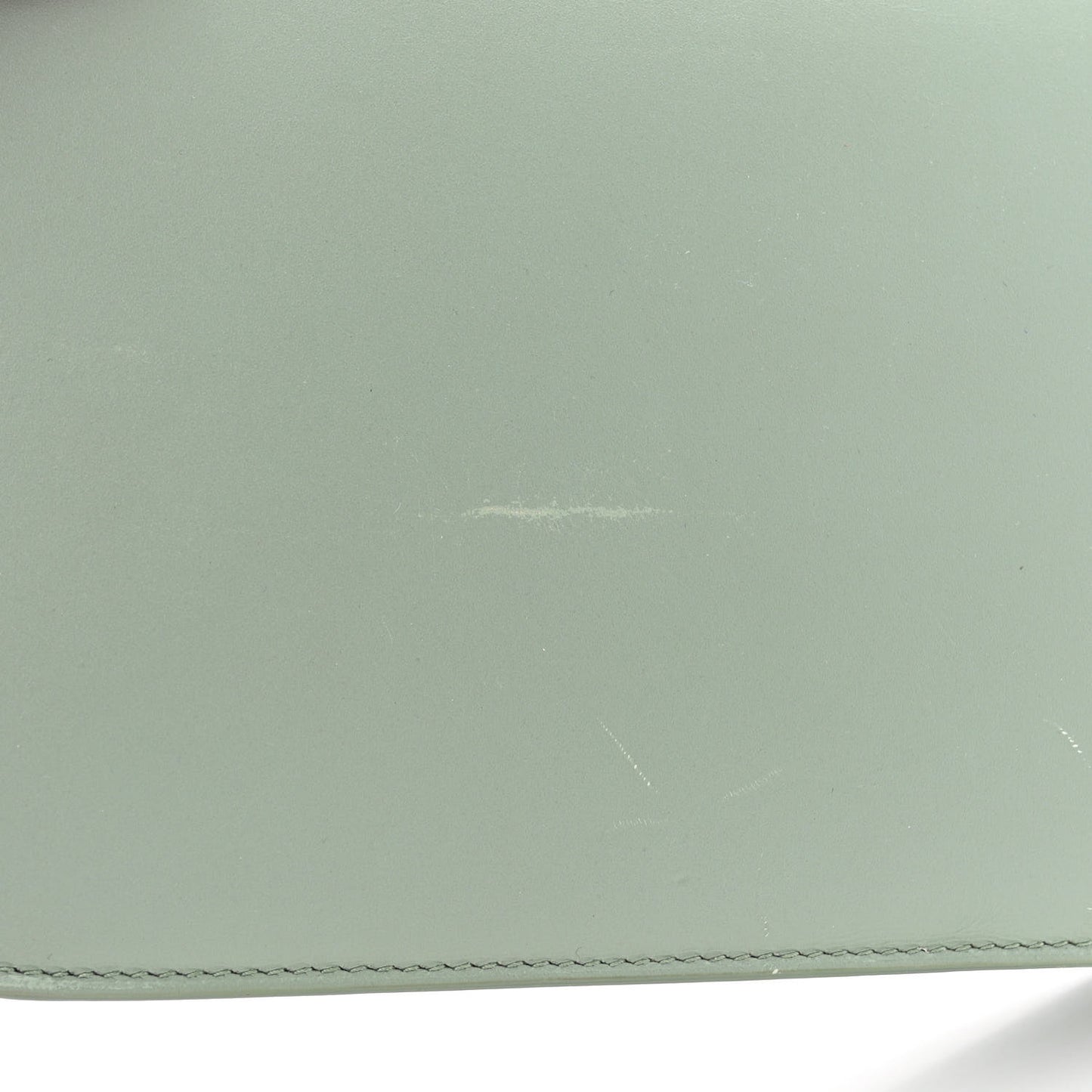 Smooth Calfskin Carre Satchel Vert Opaline