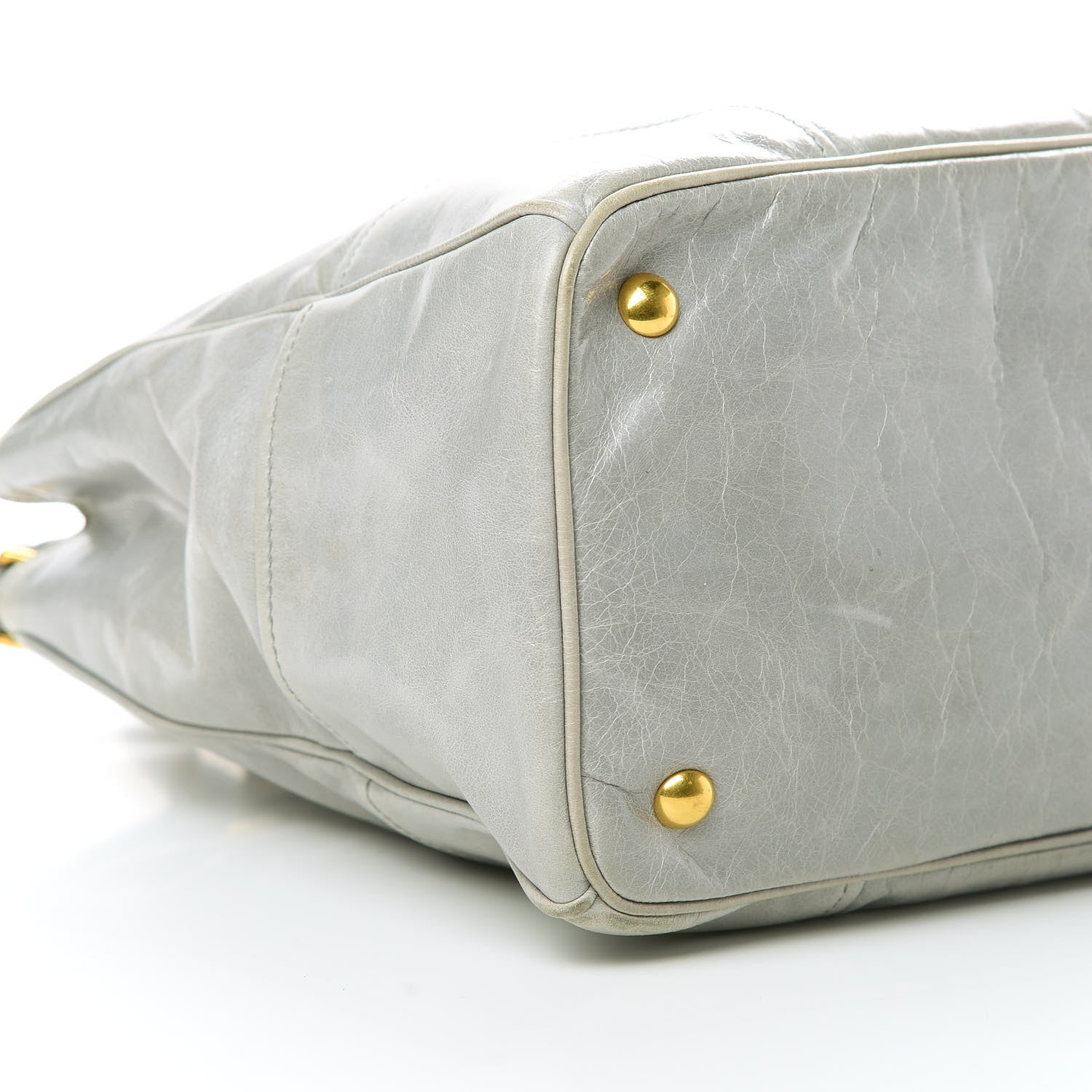 Miu Miu Vitello Shine Top Handle Satchel Nube 10 of 18