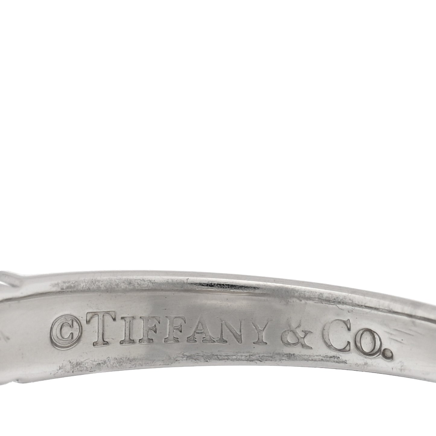 Platinum Diamond 3mm Tiffany Forever Half Circle Band Ring 52 6