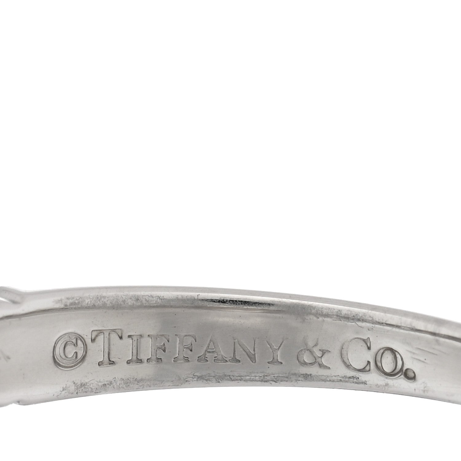 Tiffany Platinum Diamond 3mm Tiffany Forever Half Circle Band Ring 52 6 4 of 5