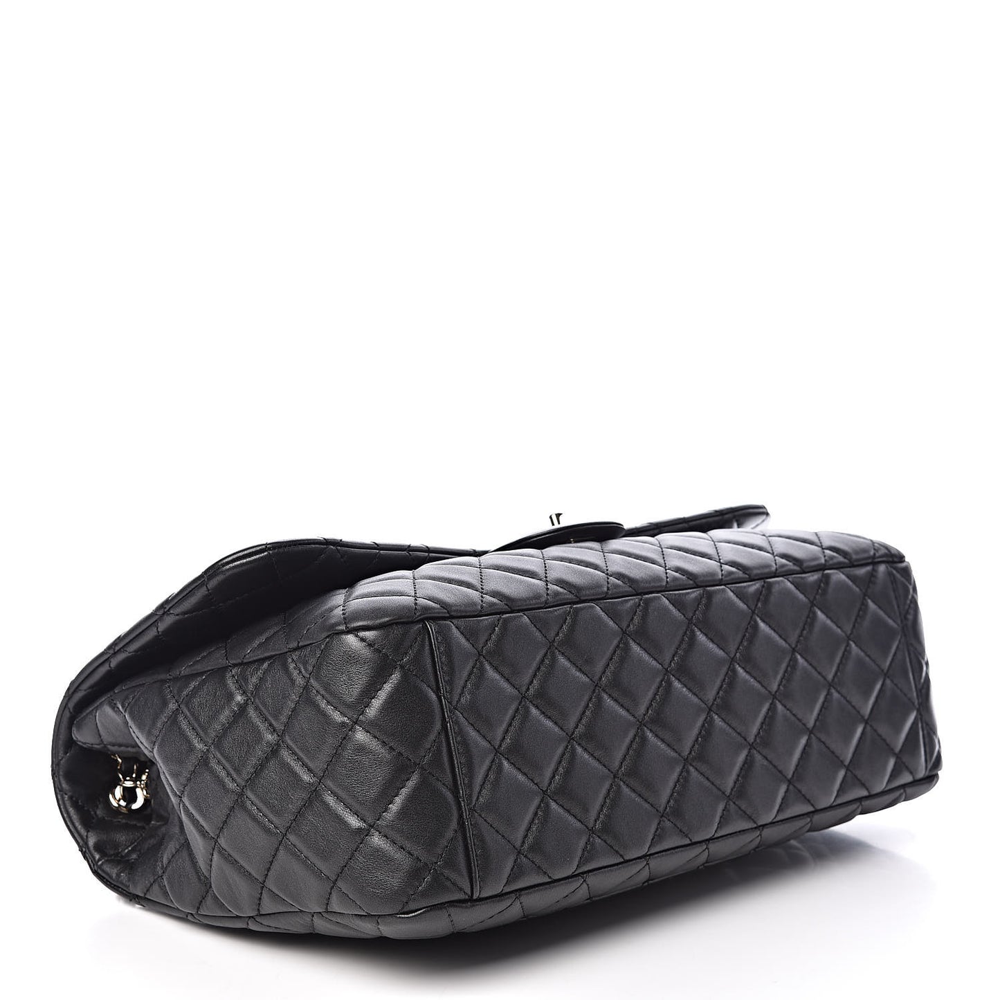 Calfskin Quilted Small XXL Travel Flap Bag Black