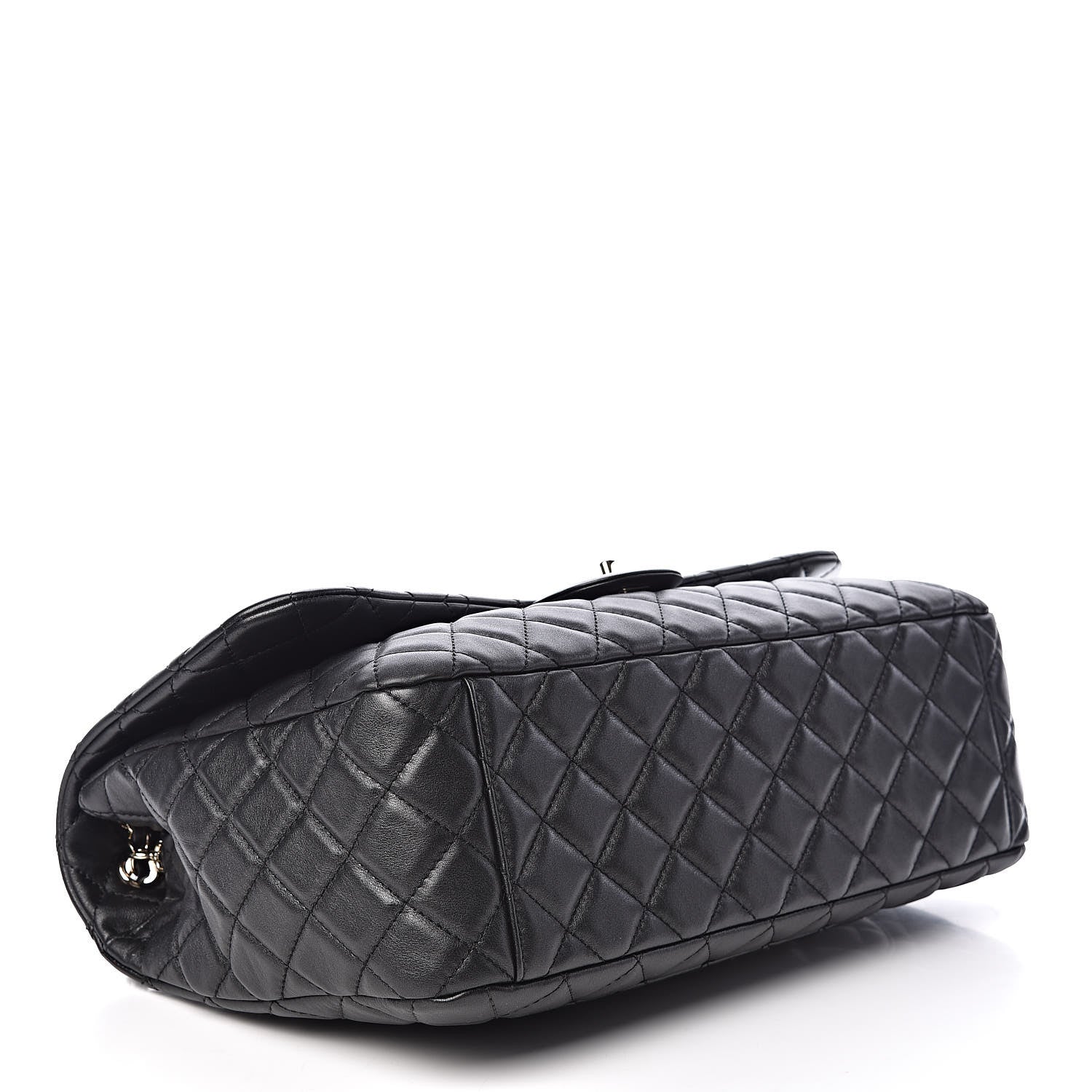 Chanel Metallized Calfskin Quilted Small XXL Travel Flap Bag Black 5 of 14