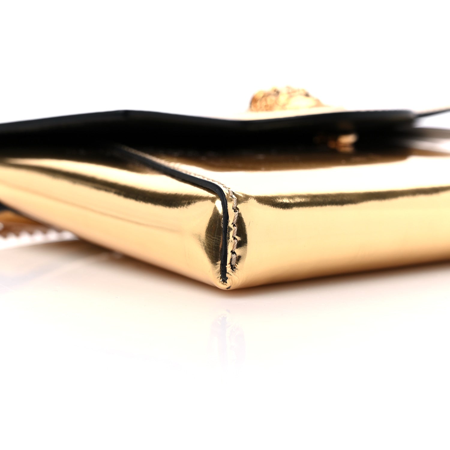 Versace Patent Metallic La Medusa Pouch On Chain Gold 7 of 12