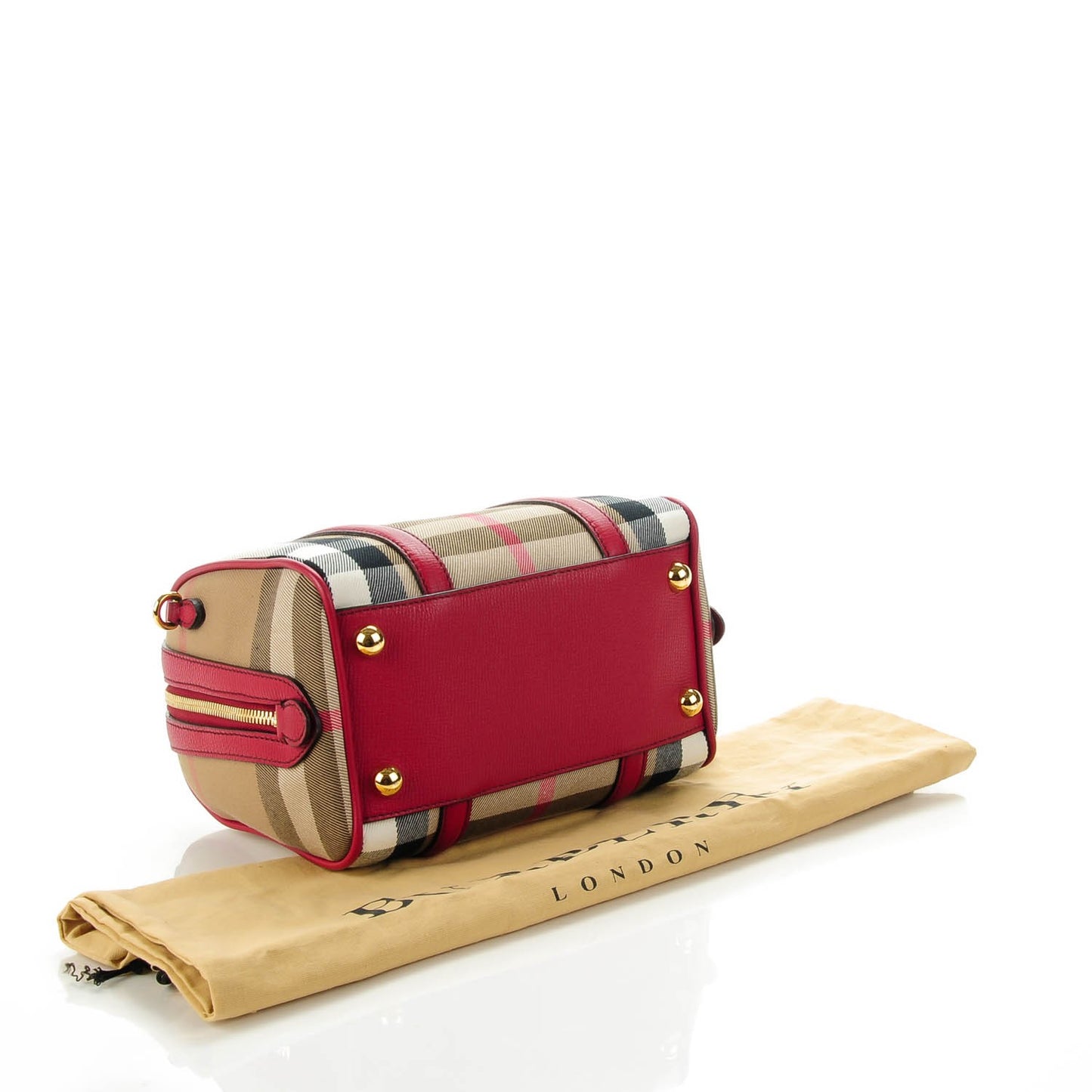 House Check Derby Calfskin Small Alchester Bowling Bag Russet Red
