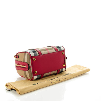 Burberry House Check Derby Calfskin Small Alchester Bowling Bag Russet Red 4 of 8
