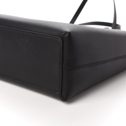 Burberry Grainy Calfskin Haymarket Check Medium Reversible Tote Black 7 of 9