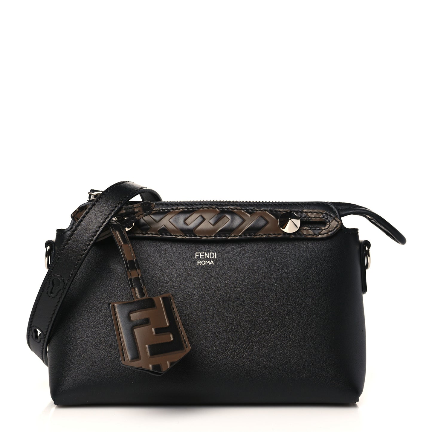 Vitello Dolce Bi-Color FF 1974 Embossed Mini By The Way Boston Bag Black Maya