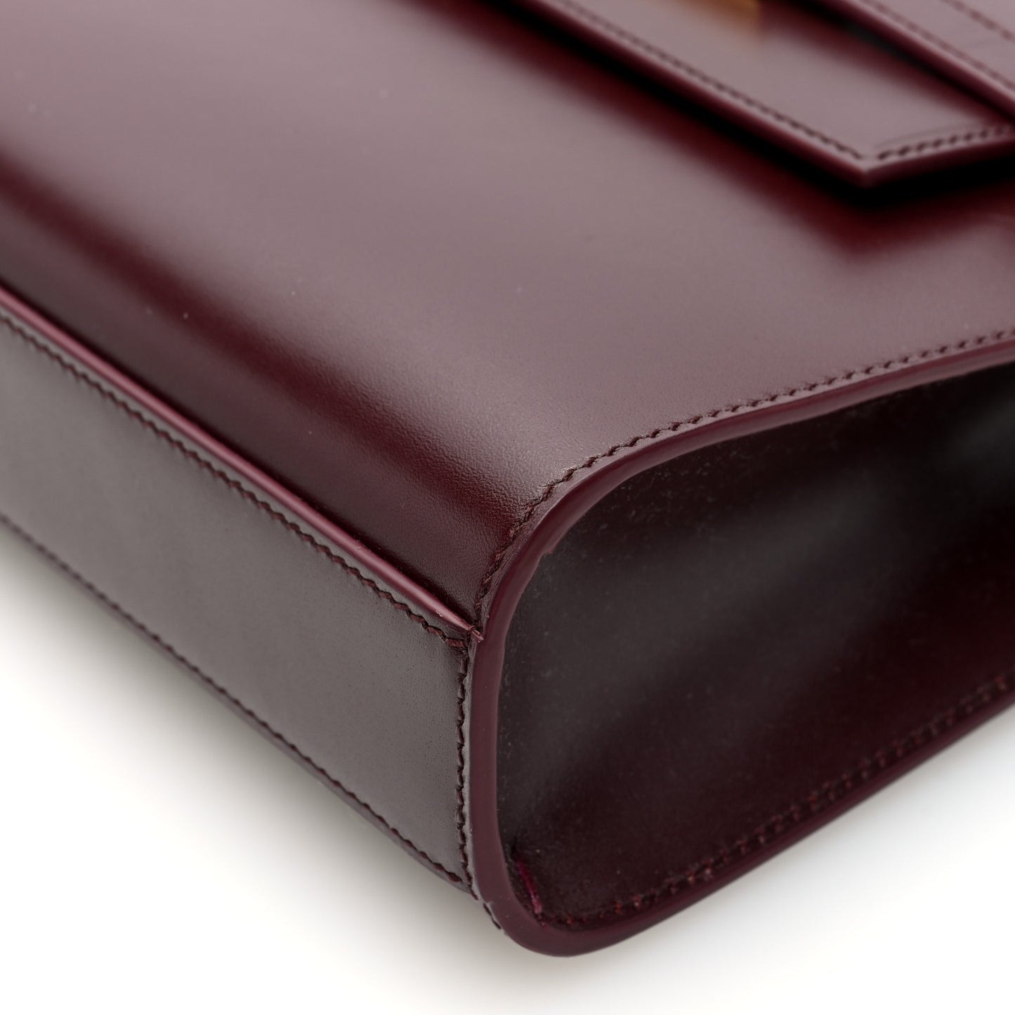 Smooth Calfskin Small Manhattan Shoulder Bag Hot Wine