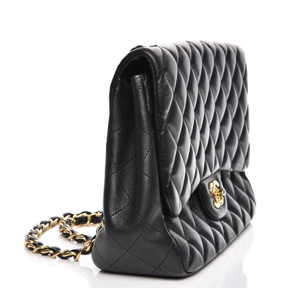 Chanel Lambskin Quilted Jumbo Single Flap Black 12 of 15