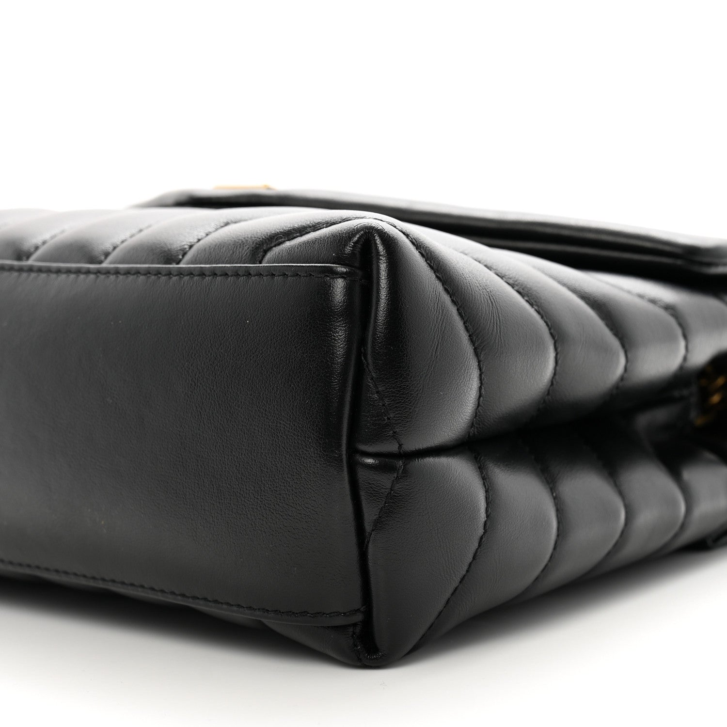 Saint Laurent Calfskin Y Quilted Monogram Small Loulou Chain Satchel Black 10 of 11