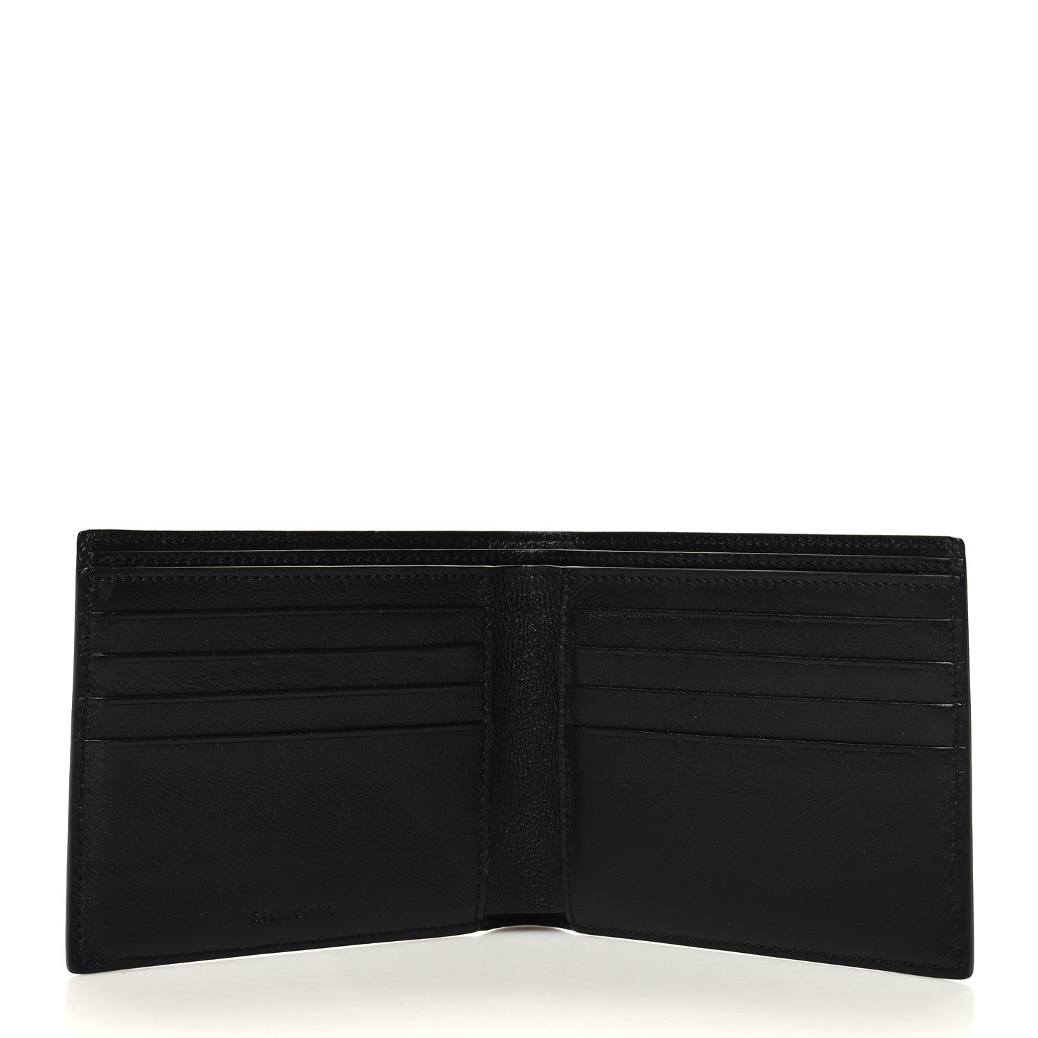 Balenciaga Calfskin Logo Cash Square Bi-Fold Wallet Black White 5 of 7
