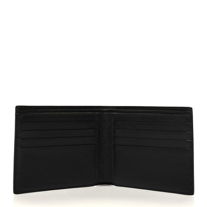 Balenciaga Calfskin Logo Cash Square Bi-Fold Wallet Black White 5 of 7