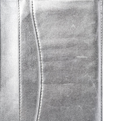Chanel Metallic Calfskin Quilted Yen Wallet Dark Silver 11 of 13