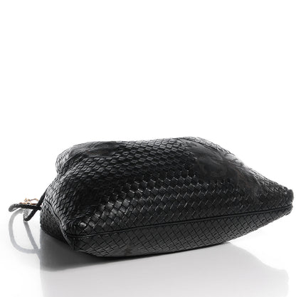 Bottega Veneta Waxed Leather Intrecciato Farfalle Draw-String Bag Nero Black 4 of 10