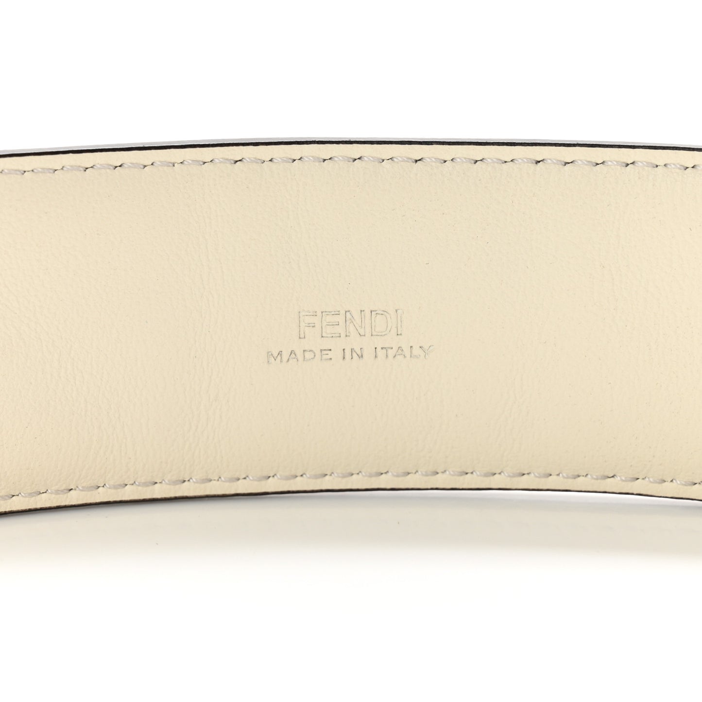 Vitello Grace FF 1974 Embossed Baguette Belt 80 32 White