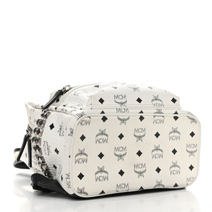 MCM Visetos Small Side Stud Stark Backpack White 4 of 12
