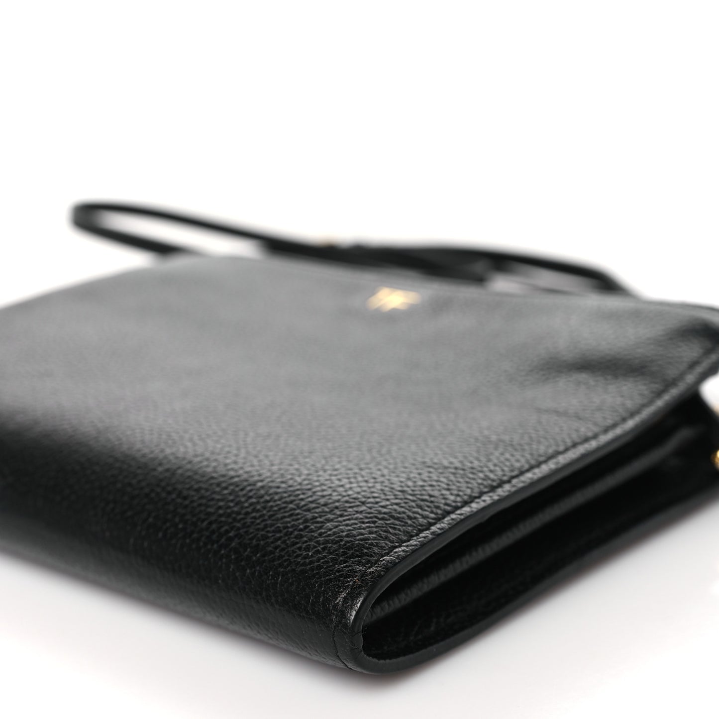 Pebbled Calfskin Triple Zip Crossbody Bag Black