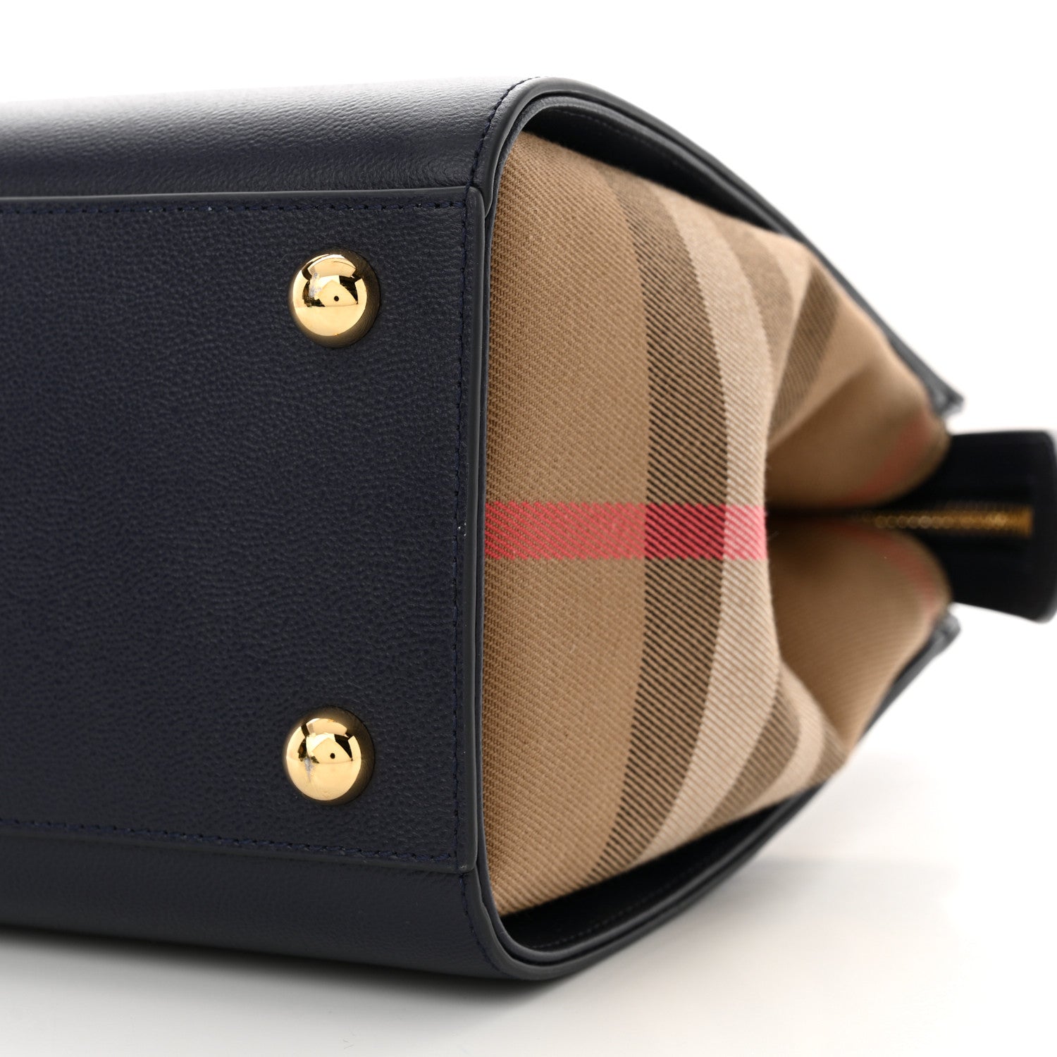 Burberry Calfskin Mega Check Small Banwell Tote Dark Canvas Blue 9 of 9