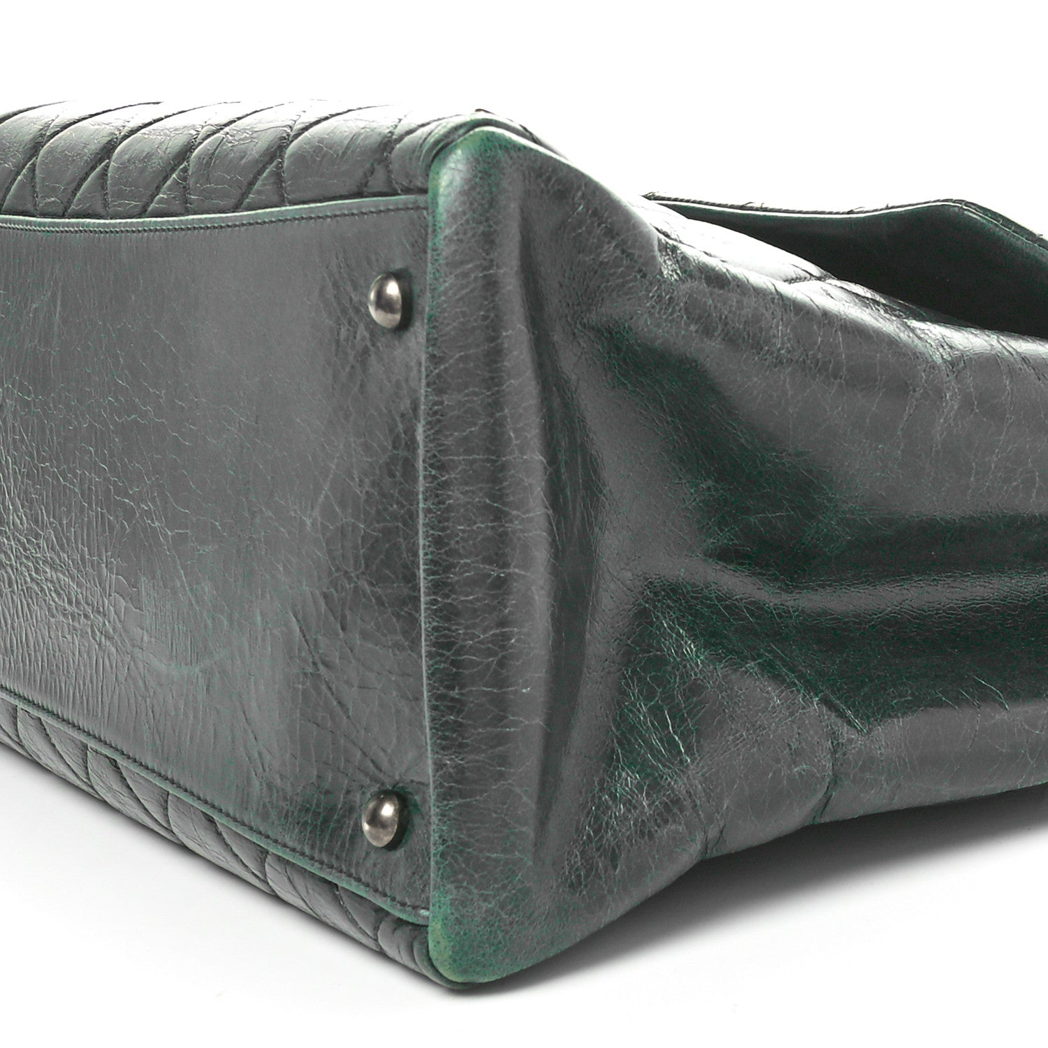 Chanel Glazed Calfskin Quilted Duo Color Large Tote Dark Green 10 of 10