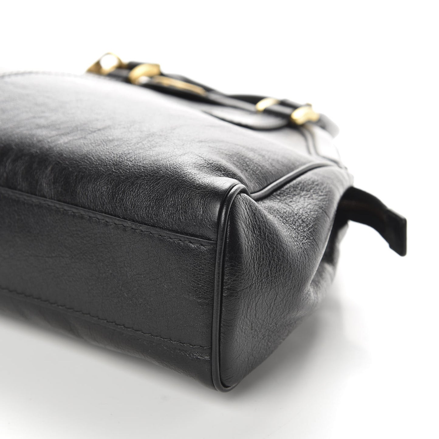 Calfskin Medium Re(Belle) Top Handle Bag Black