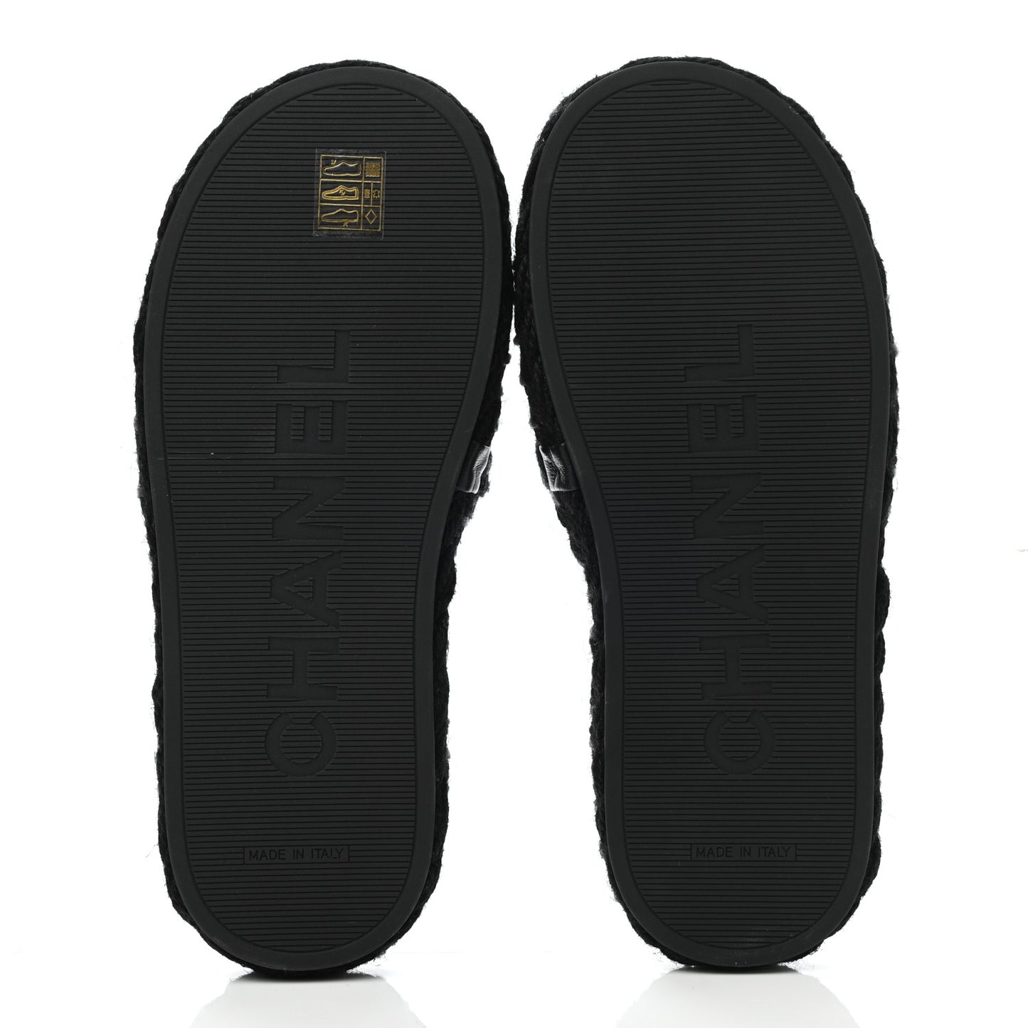 Cord Braided CC Mules 38 Black