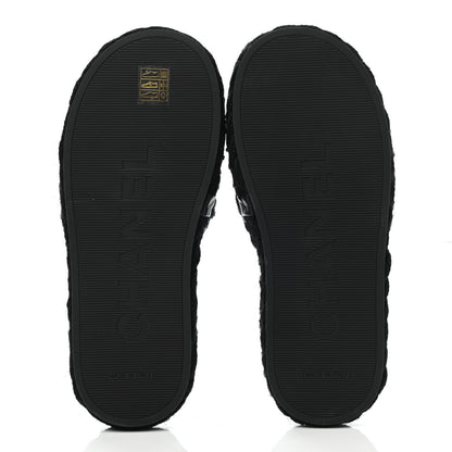 Chanel Cord Braided CC Mules 38 Black 5 of 9